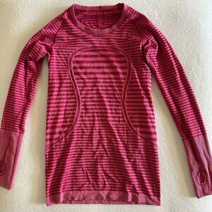 Lululemon Striped Pink Swiftly Tech Long Sleeve